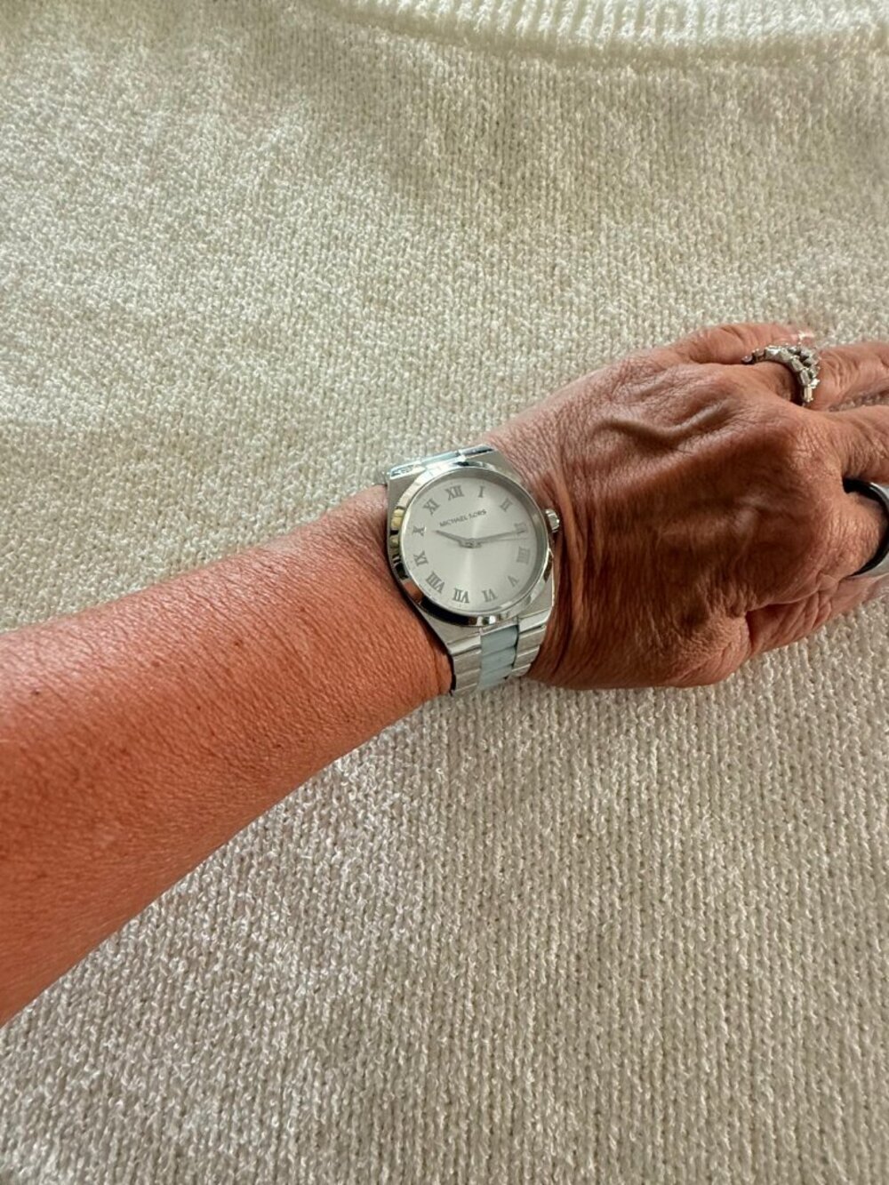 Michael Kors Silver & Light Blue Stainless Steel Watch MK-6150 - Picture 5 of 8